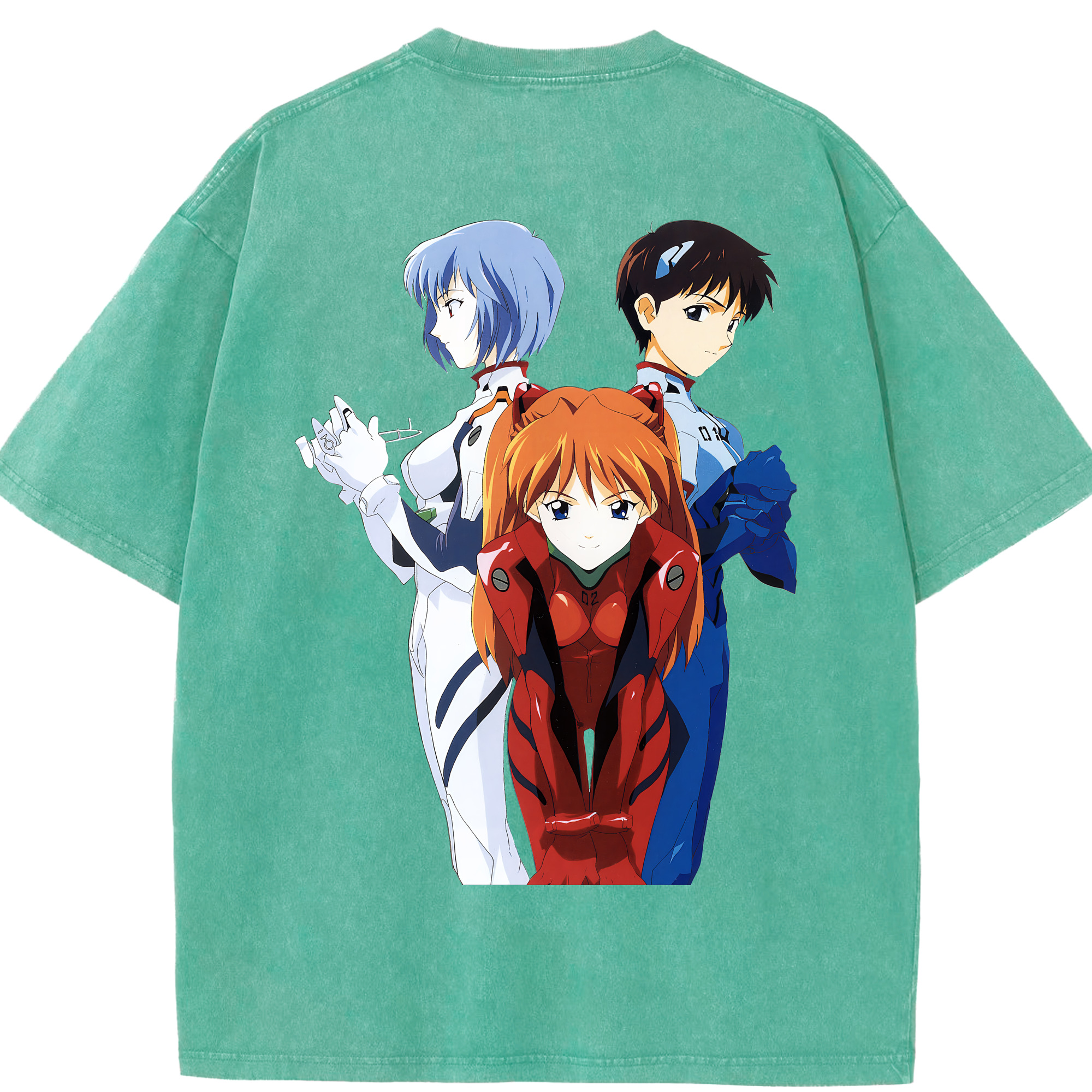 （画像用） EVA 新世紀エヴァンゲリオン 綿100% ヴィンテージ風 半袖Tシャツ（背面プリント）